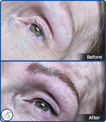 Microblading Brows Before and After Client Photos of Jaudon Sunde in Cleveland, OH 