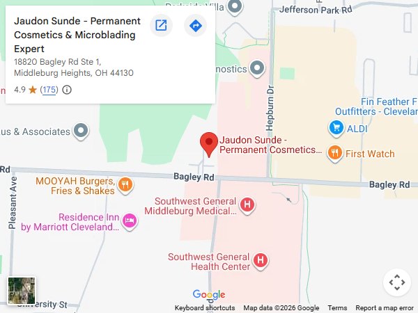 Get Directions From Your Location to Permanent Cosmetic Microblading Scar Camouflage Expert in Middleburg Heights, OH