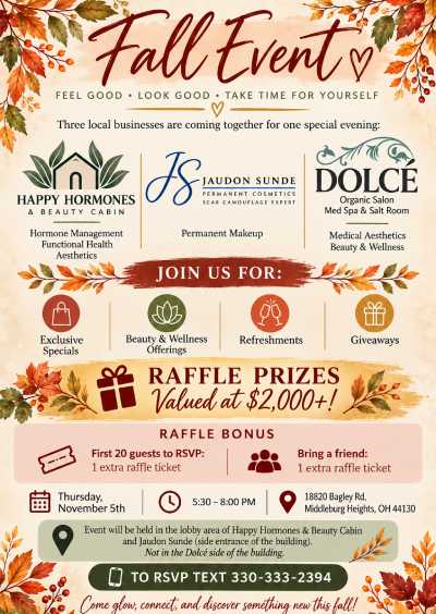 Fall Event at Jaudon Sunde, Permanent Makeup Clinic in Cleveland, OH